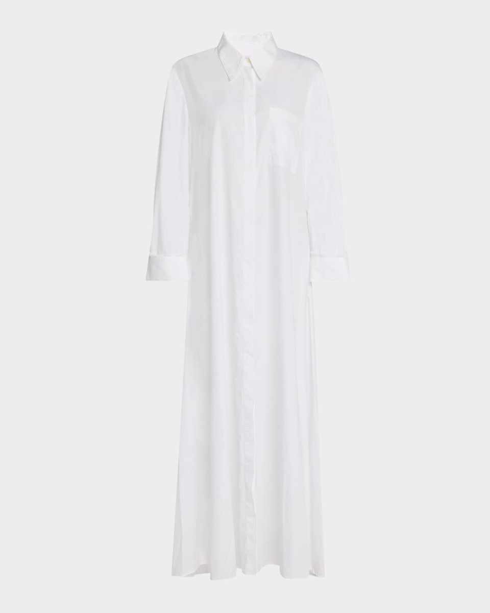 Jenny's Gown Oversized Embellished Cotton Poplin Shirtdress